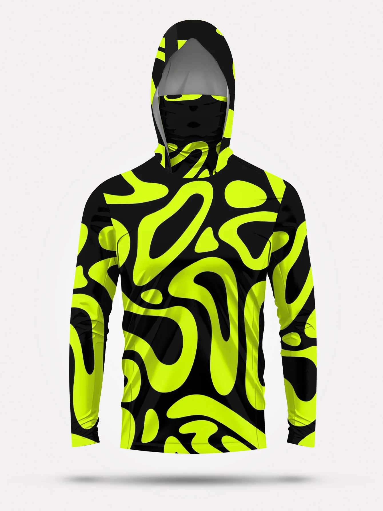 Men's Neon Green Abstract Prin - огляд і ціна Fishing Mask Sun Protection